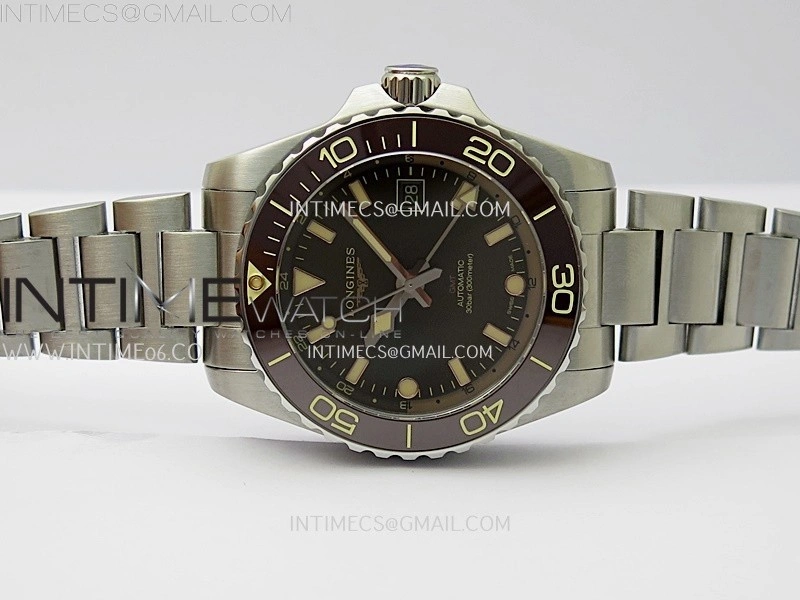 Hydroconquest L3.790.4 43mm SS Brown Ceramic Bezel ETC 1:1 Best Edition Brown Dial on SS Bracelet A2836